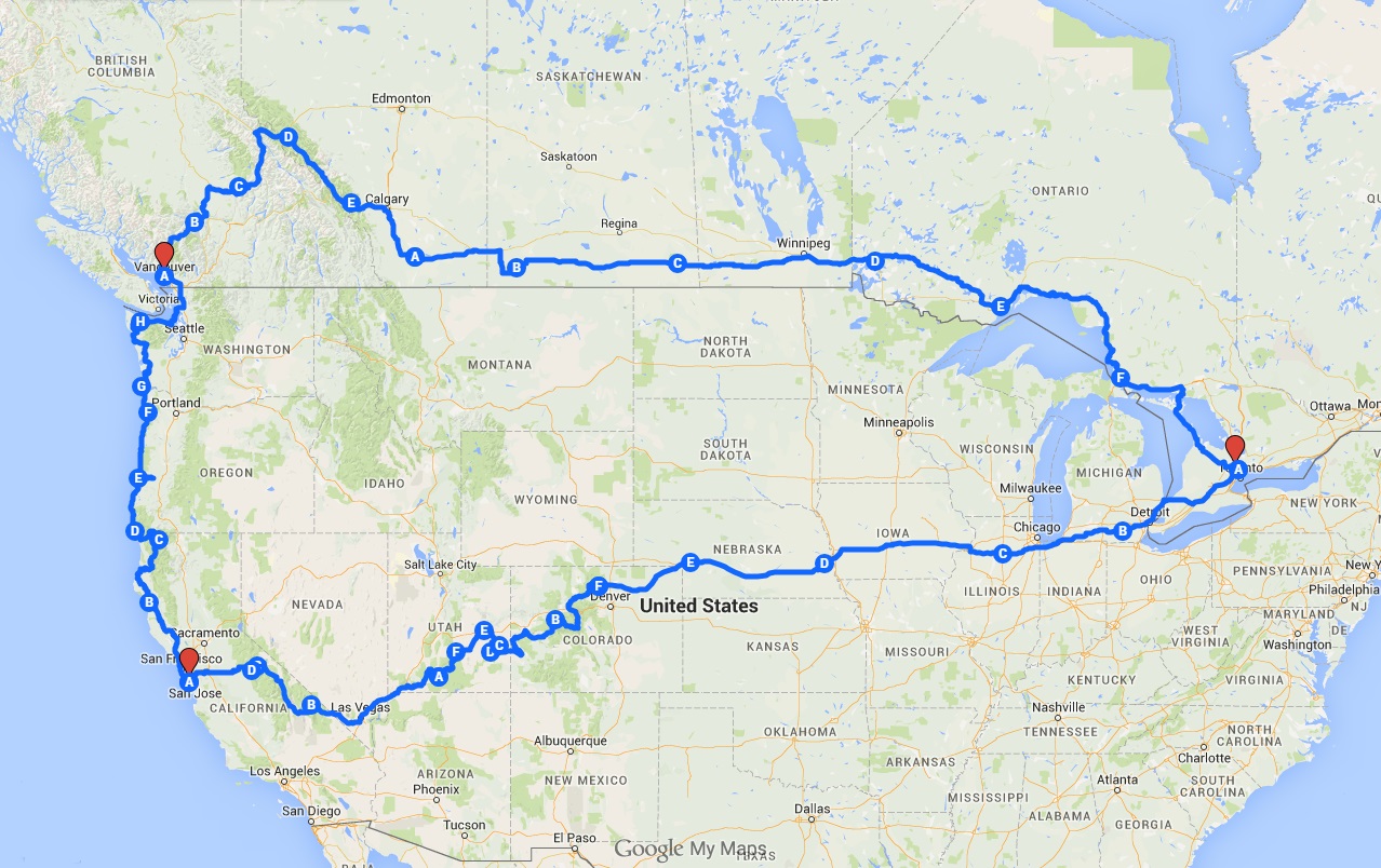 canada to usa travel distance